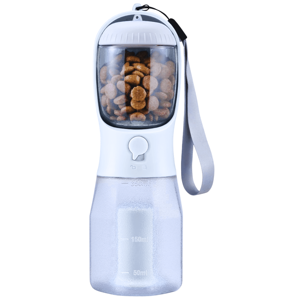 3-in-1 Pet Water & Food Bottle with Waste Bag Holder